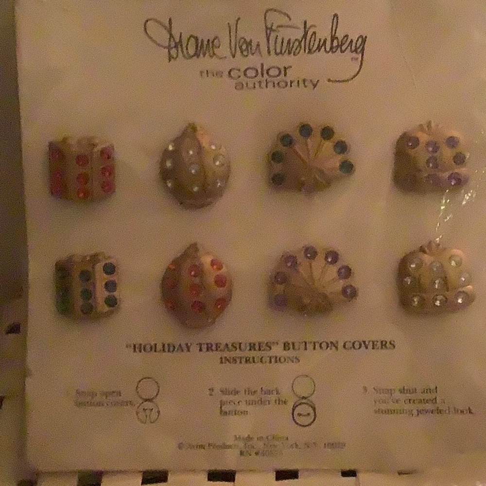 Vintage Diane Vin Furstenberg “Holiday Treasures “ Button Covers